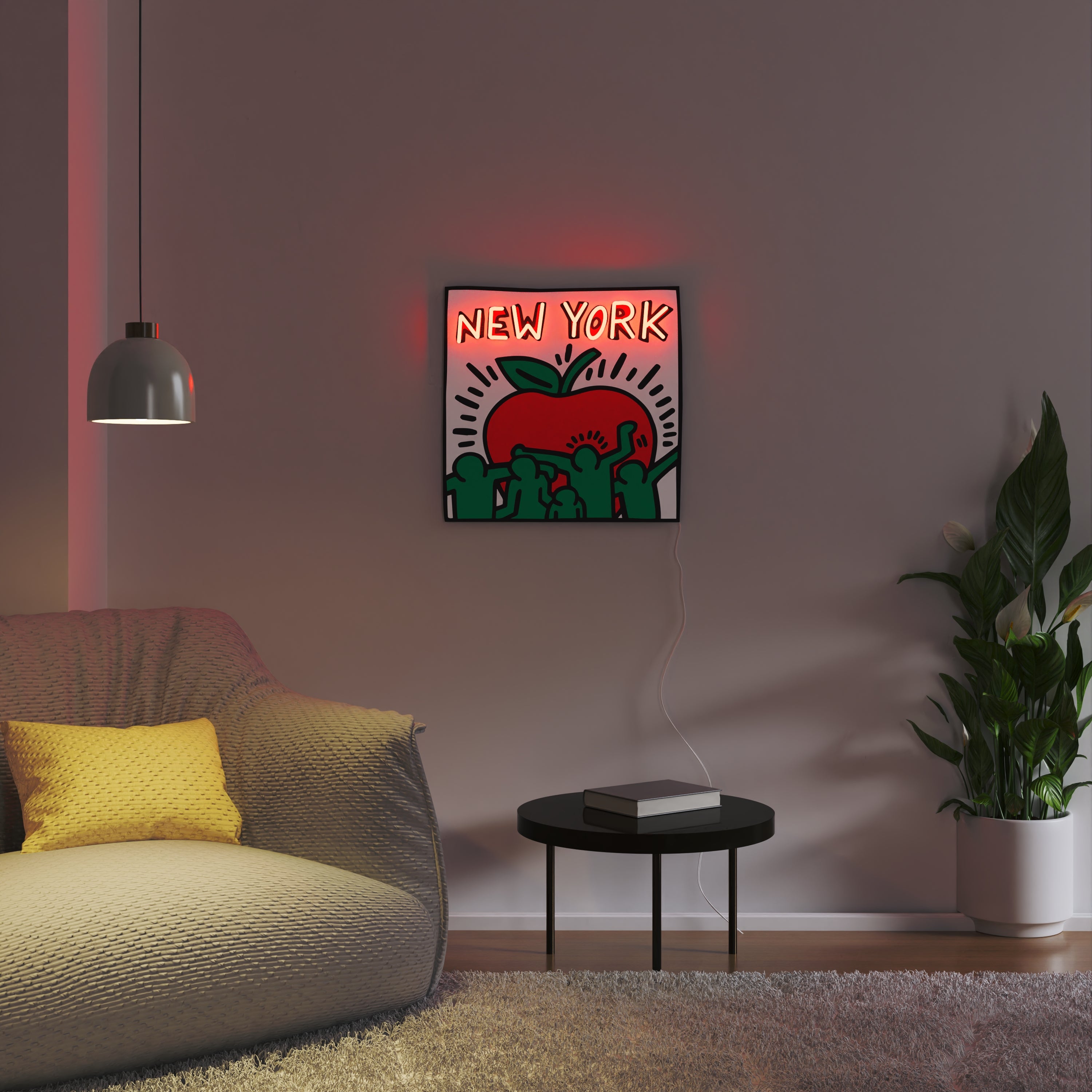 New York Yellowpop x Keith Haring, neon LED sign